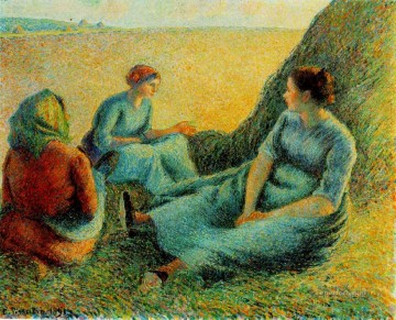 Camille Pissarro Painting - Haymakers descansando 1891 Camille Pissarro
